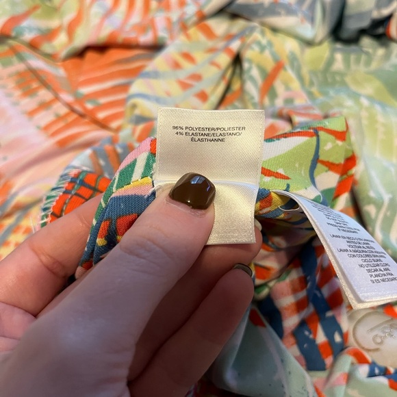 Pappagallo Asymmetrical Dress in Blue, Orange, and Green - Picture 6 of 6